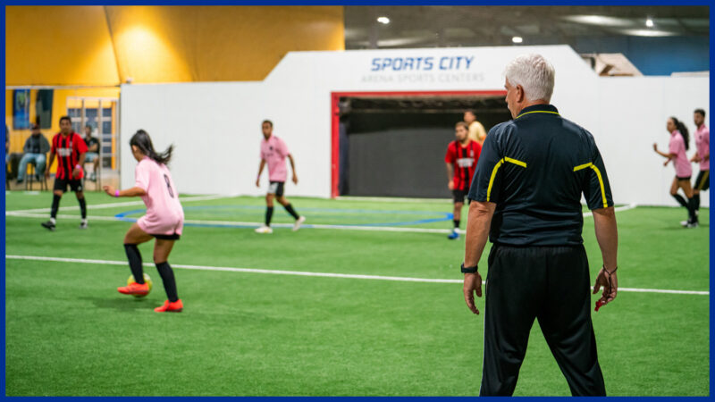Indoor soccer field at Sports City