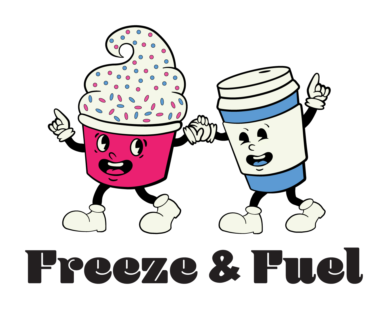 Freeze and Fuel coffee and soft-serve shop logo